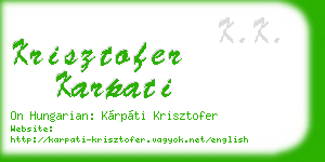 krisztofer karpati business card
