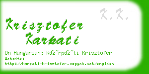 krisztofer karpati business card